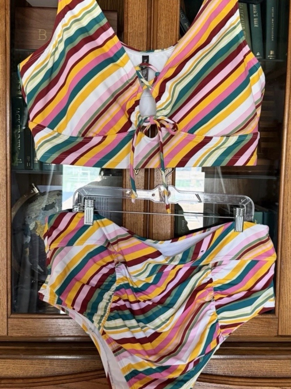 Striped Multi-Color Womens two piece  Swim Suit torrid size 3x NWOT